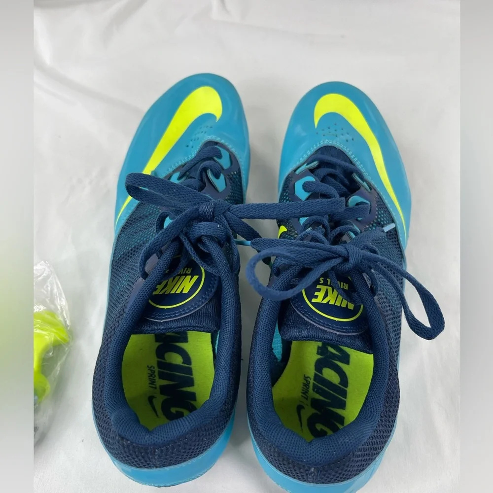 Nike Rival Sprint Track Shoes Running Womens Blue Yellow Size 9.5